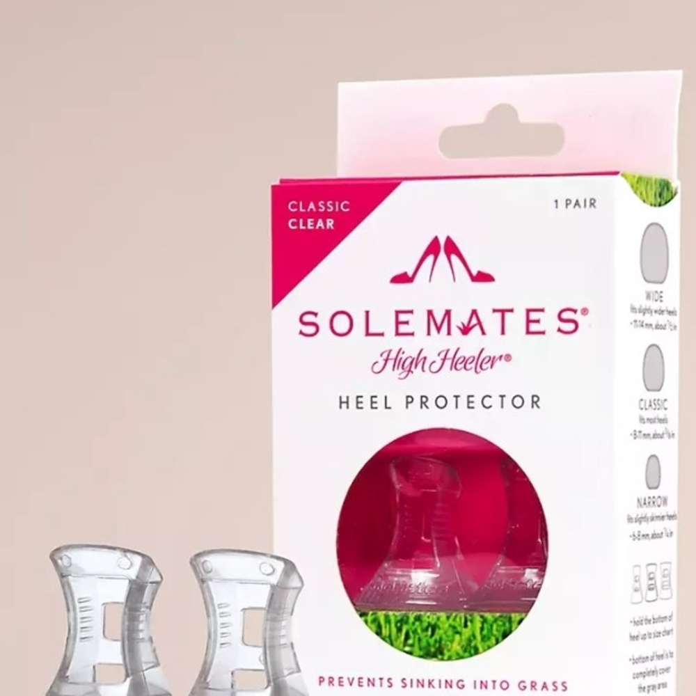 Solemates Heel Protector - Clear- Prevents Sinking Into Grass